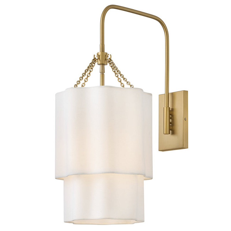 Gwen 1 - Light Armed Sconce, Lacquered Brass