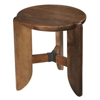Industrial Mango Wood Accent Stool