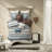 Luxurious Cal King Blue Bedding Sets, Soft Polyester, Classic Design For Home