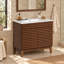 Ensemble de meuble-lavabo simple 36 po Mid-Century avec lavabo, portes à fermeture douce-12298294