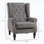 Fauteuil d'appoint capitonné gris foncé avec accoudoirs ronds-1483996943