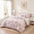 Piece Full/Queen Bedding Sets, Pink Floral Microfiber Comforter Set