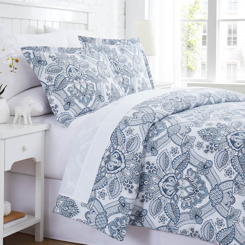 Enchantment Duvet Cover Set, Queen Duvet Cover + 2 Shams, Gray