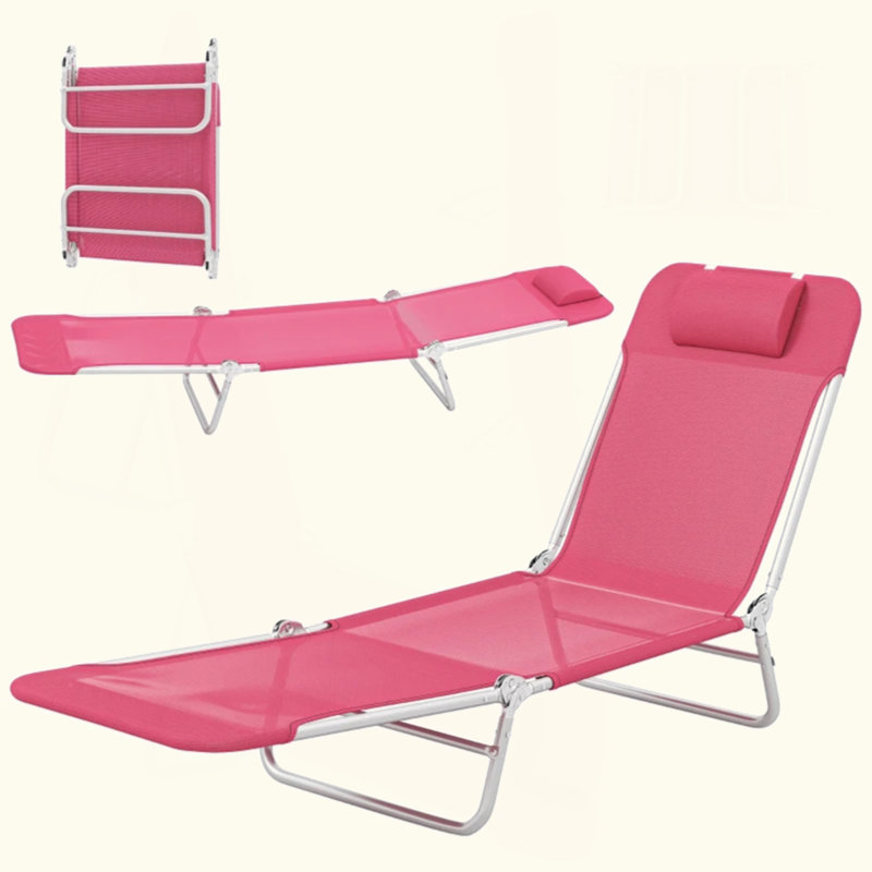 Fauteuil de bronzage confortable, méridienne pliante