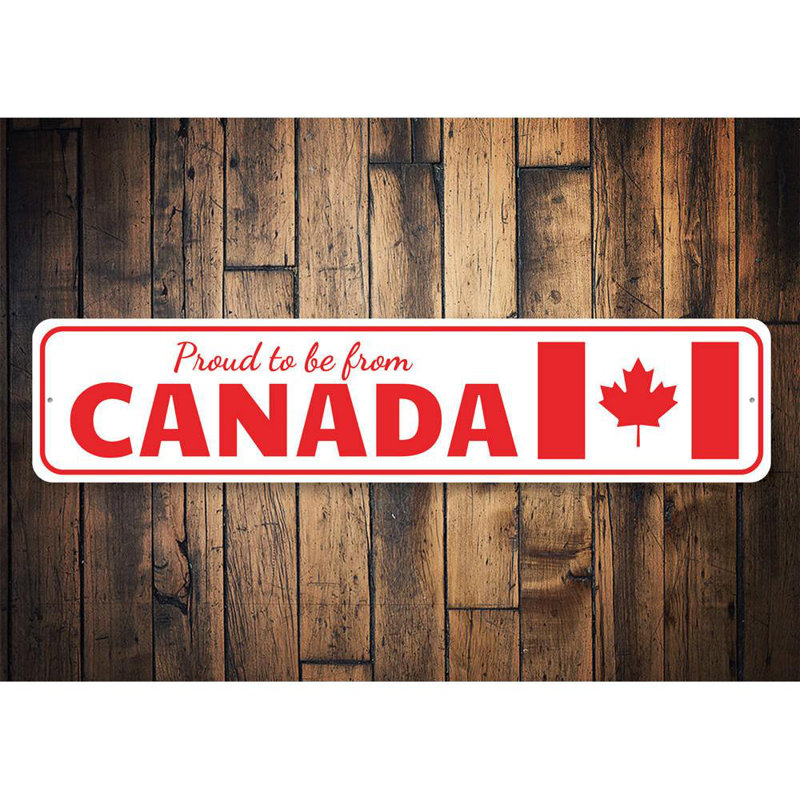 Fière enseigne en aluminium canadien, H 6 po x l 24 po x P 0,06 po