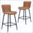 Counter Height Bar Stool Set with Faux Leather Upholstery and Chrome Base-72529057