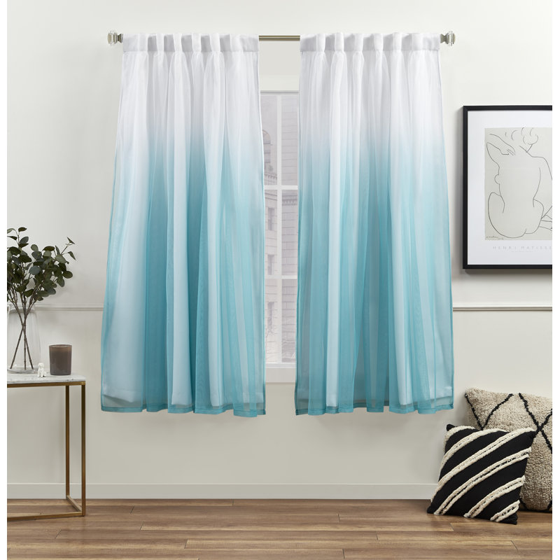 Dare Room Darkening Curtain Pair, 52" W x 63" L, Aqua