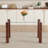 49.6”×30” Transparent Tempered Glass Dining Table With Rectangular Walnut - Color MDF Wood Grain Legs: Blending Simplicity & Quality, Ideal For Diverse Interior Decoration Styles