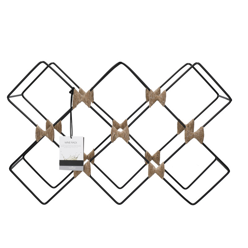 8 Bottle Tabletop Wine Bottle Rack in Black