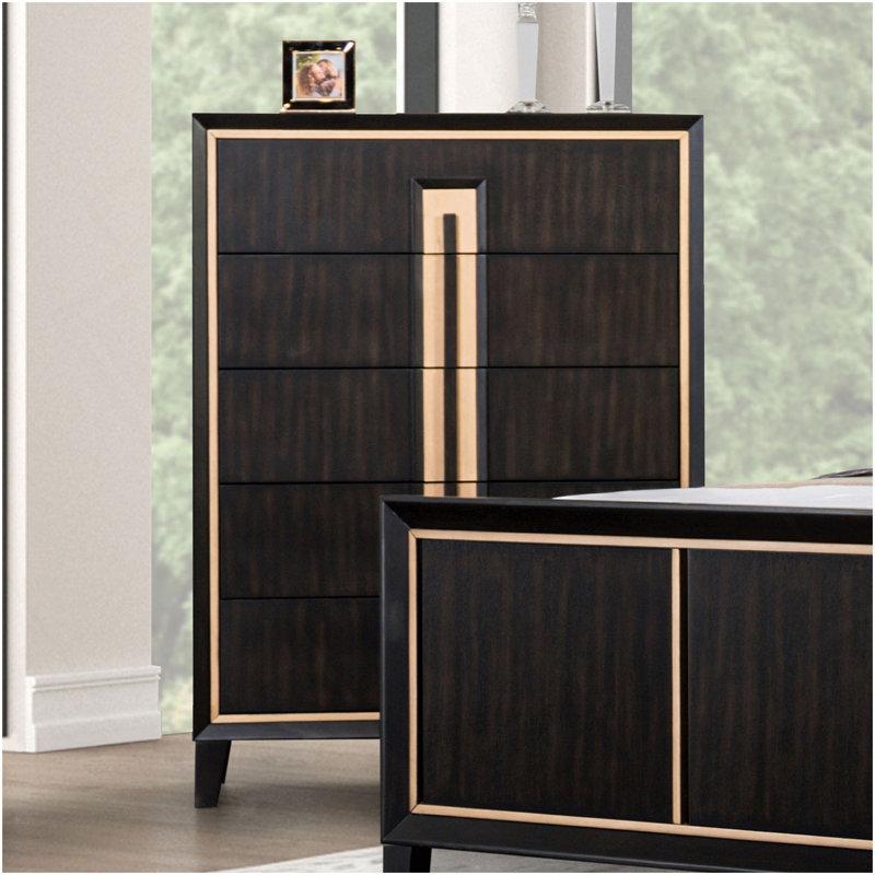 Mobilier de chambre à coucher style contemporain 5 pièces