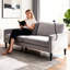 Lin moderne gris avec coussins de printemps, housse et structure amovibles, pour une utilisation multi-scène comme tissu respirant pour l'anniversaire, idéal