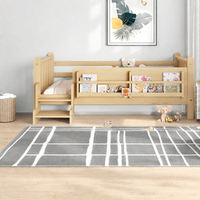 Lits simples en bois peu encombrants avec rangement, conception moderne de plancher pour enfants