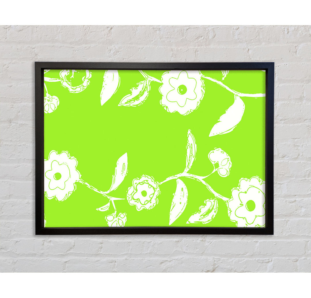 Flower Essence Lime Green - Einzelner Bilderrahmen Kunstdrucke auf Leinwand