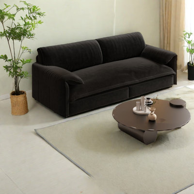 Modern Velvet Sofa, Extendable Multifunctional Loveseat With Storage For Living Room