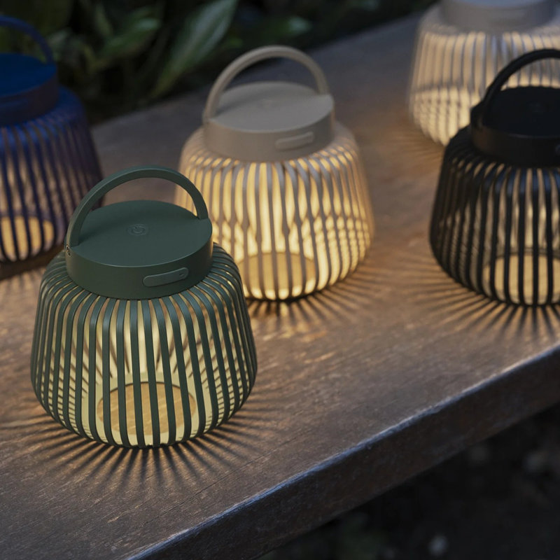 Steel Lamp, 12cm H x 13.5cm W x 13.5cm D, Agave Green