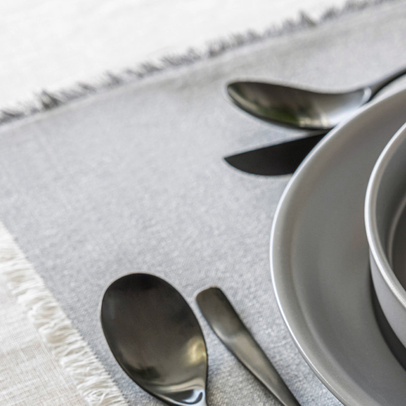 Ensemble de 4 napperons en chambray, Gris
