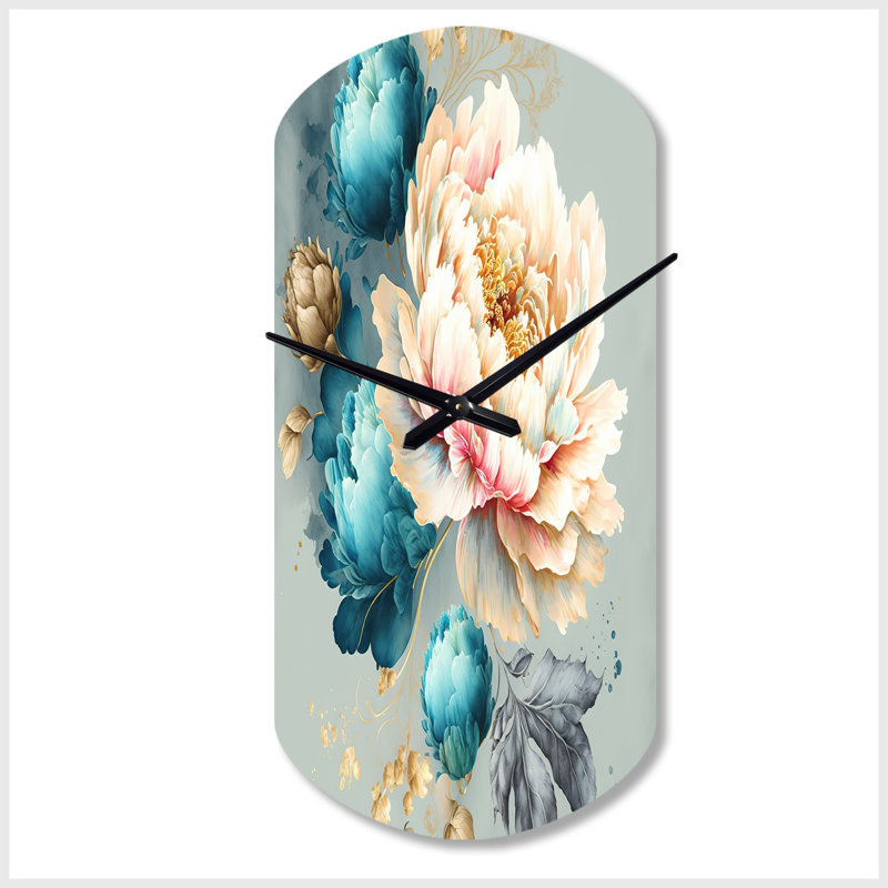 Horloge murale Curata multicolore Blooming Flowers IV - Floral, Grand