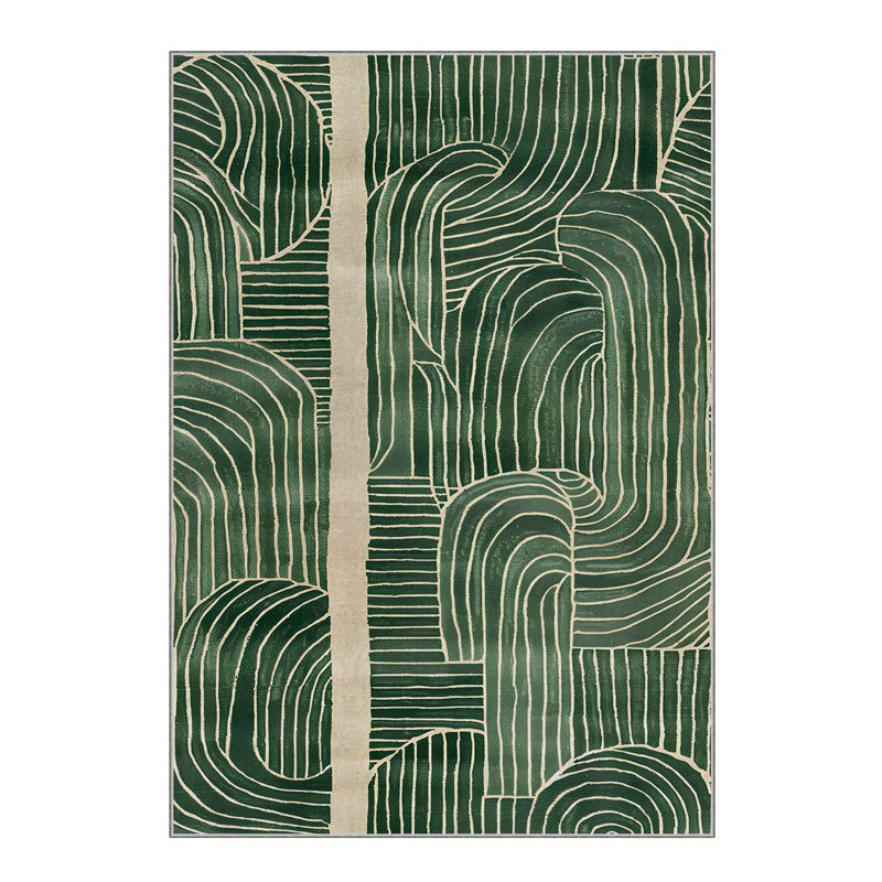 Stylish Area Rug, 5.2 x 7.5 Feet, 60% Cotton / 40% Polyester | Non-Slip Cotton Underside, Machine Woven, Digital Print | Total Thickness: 0.3 Inches | Washable at 30°C, Perfect for Living Room & Bedroom Decor