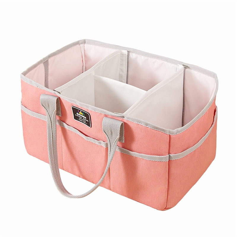 Organisateur de couches portatif avec diviseurs amovibles, rangement pour chambre de bébé grande capacité, Blush Pink