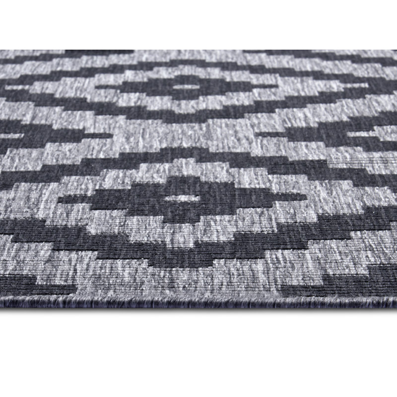 Malta Flatweave Night Silver Rug, Runner 80cm x 250cm