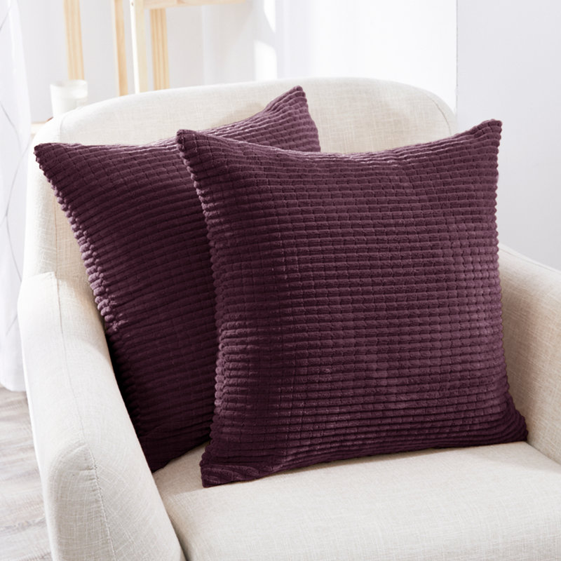 Kenley Citronella Square Cushion Cover, 56cm H x 56cm W x 1cm D, Aubergine