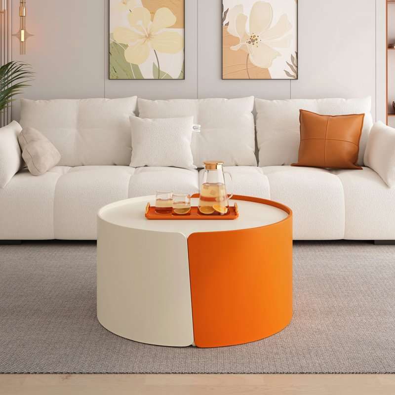 Table basse gigogne (table unique), Blanc antique