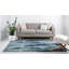 Tapis bleu à motif abstrait Rizer-1409879896