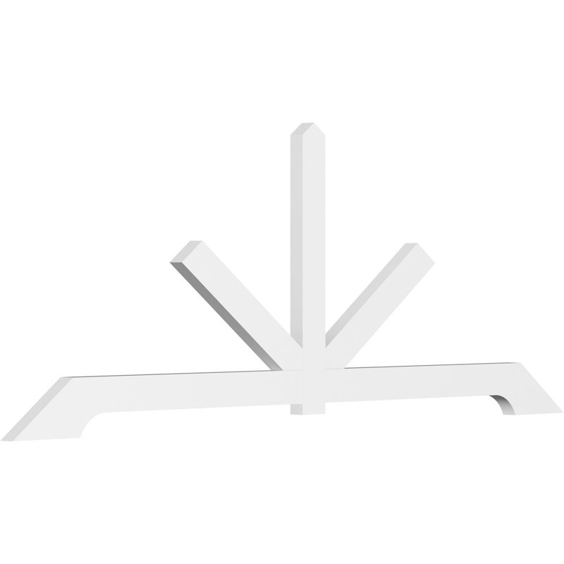 Vanguard Architectural Grade PVC Gable Bracket, 36" H x 96" W (Pitch: 9/12), 2" D x 4" F