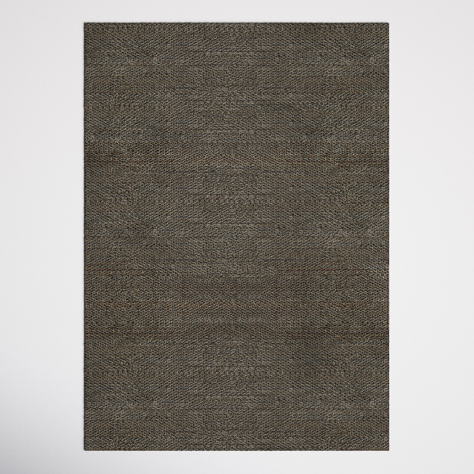 Abisai Brown Gray Hand-Woven Jute Rug, Rectangle 5' x 7'6"