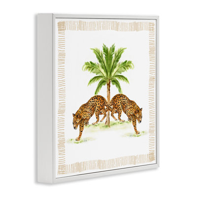 Guépard symétrique encadré, estampe numérique, design par Janet Tava
