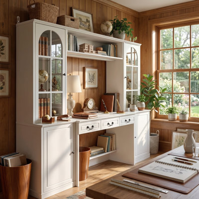 Armoire de rangement de bureau avec portes en verre - Présentoir chic pour un espace de travail moderne