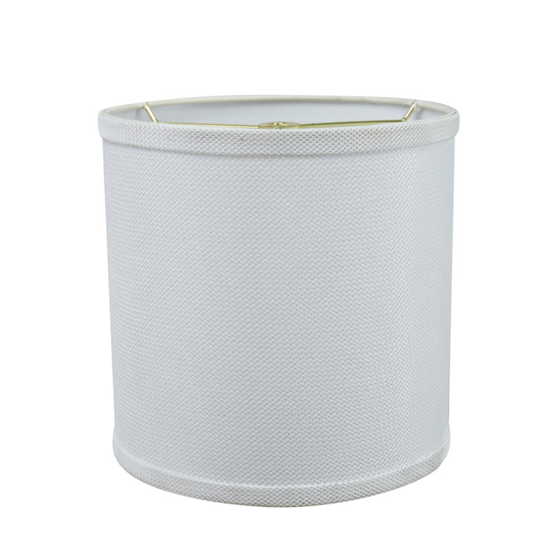 Abat-jour tambour en tissu H 8 po (araignée) de couleur blanche