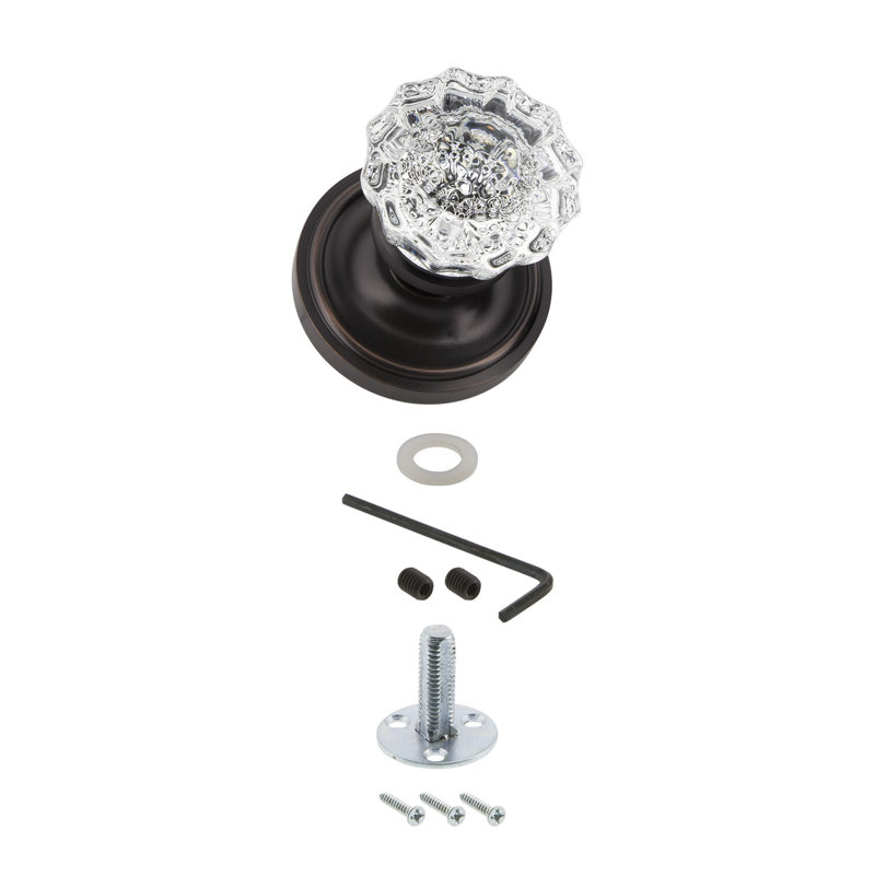 Classic Rosette with Crystal Door Knob, Timeless Bronze