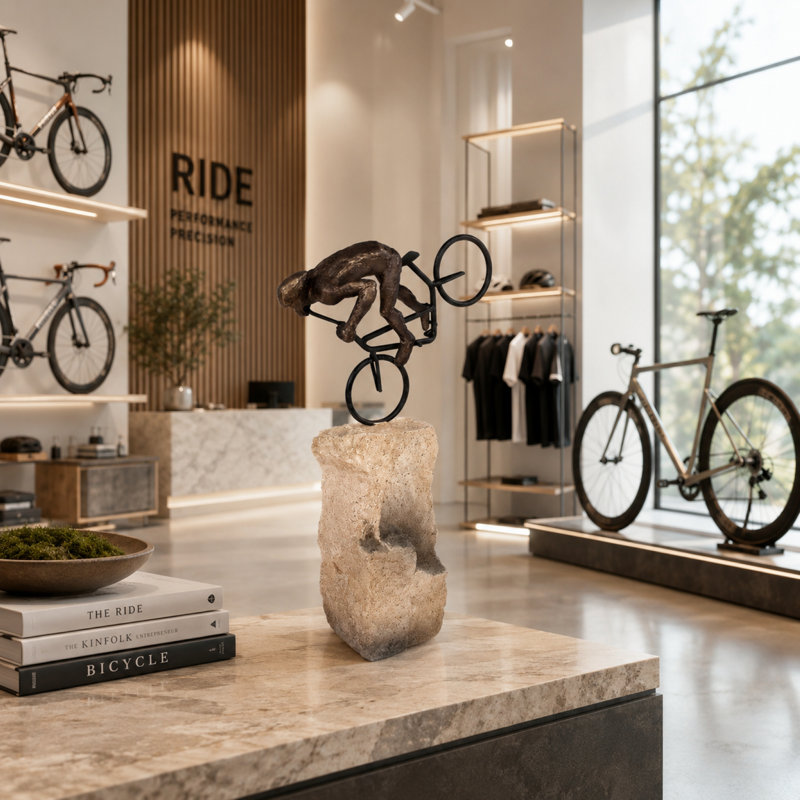 Nose Wheelie On Rock Figurine