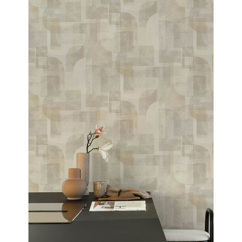 Papier peint géométrique Cassandra, Beige