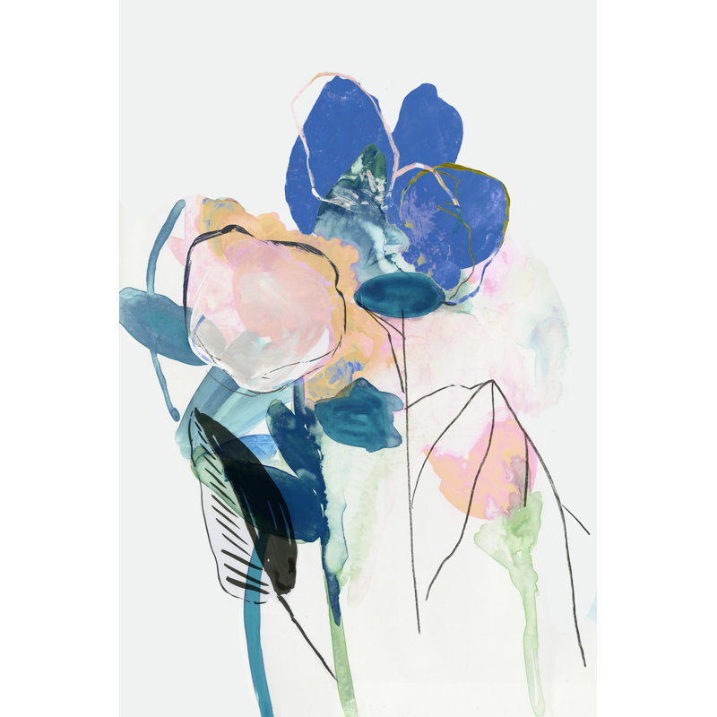 Fleurs fraîches sur toile, H 48 po x l 32 po
