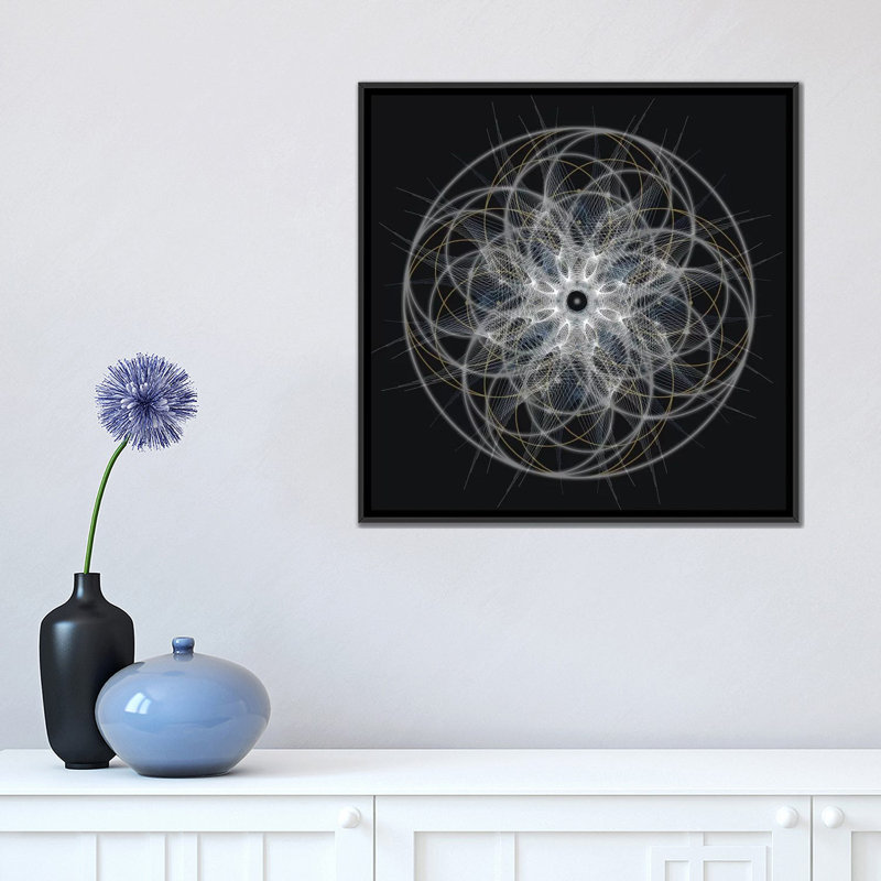 «Positif énergie I», impression sur toile tendue, H 18 po x l 18 po x P 1,5 po, Toile encadrée noire, Pas de tapis