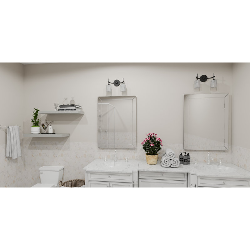 Wike 2-Light Matte Black Bath Light