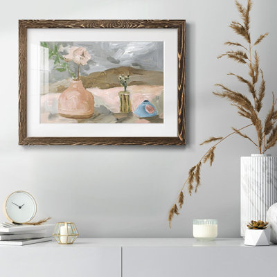 Vase de fleurs roses I, impression sur papier