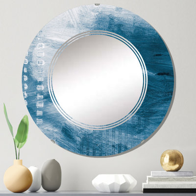 Shades Of Creative Blue - Miroir mural moderne rond