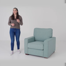 Slatted Back Counter Height Chair