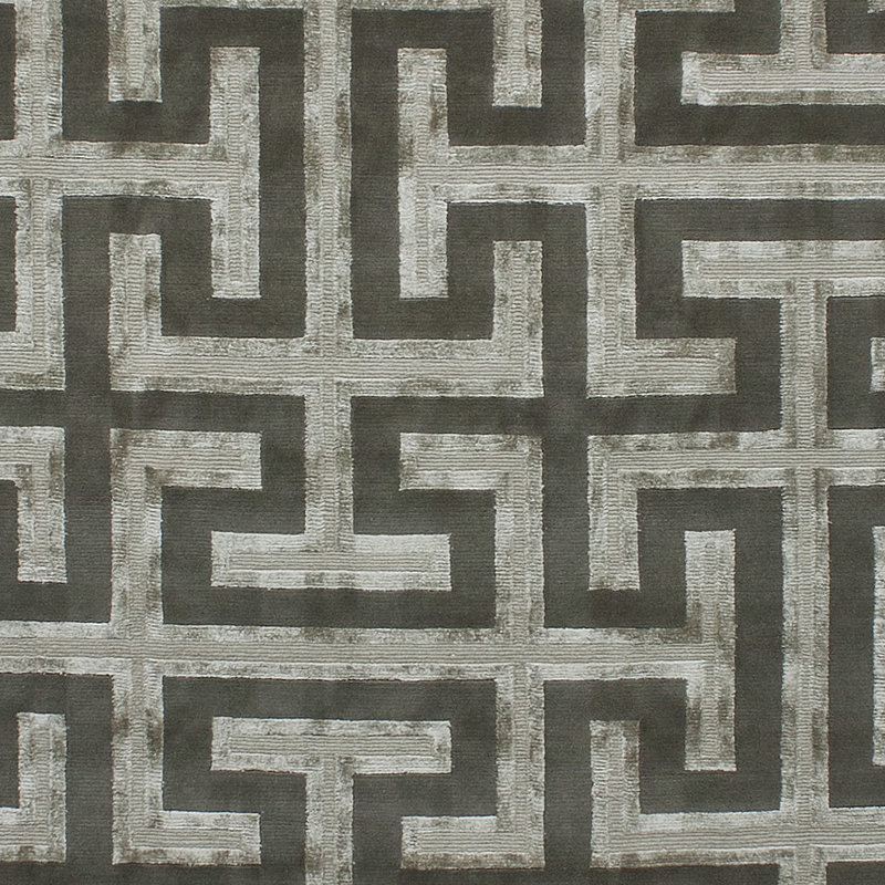Geometric Area Rug in Silver/Gray/Black, Rectangle 9' x 12'