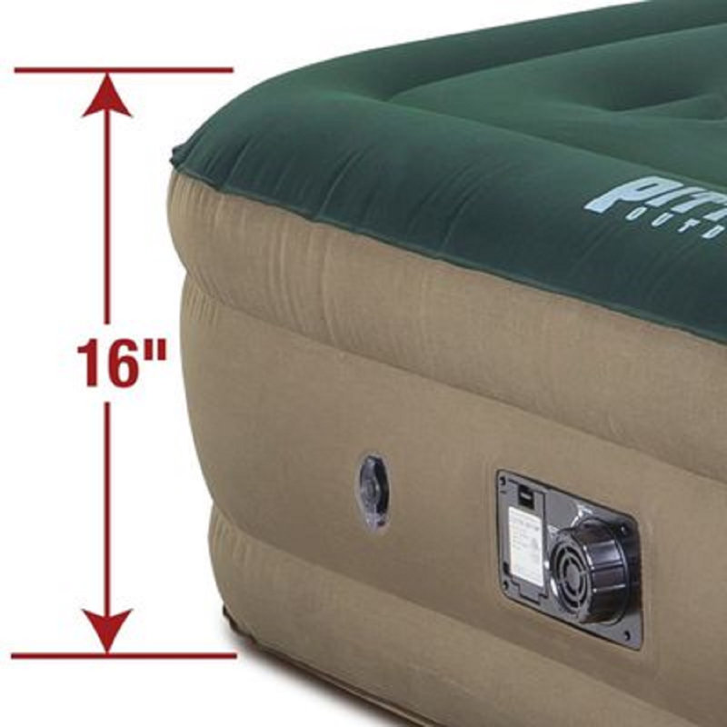 Matelas gonflable double 16 po avec pompe intégrée Pittman