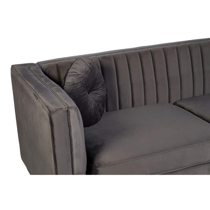 Lia Velvet Sofa, Grey