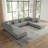 Seemab 8 - Piece Upholstered Corduroy Modular Sectional with Pillow Back and Removable Ottoman-605420374
