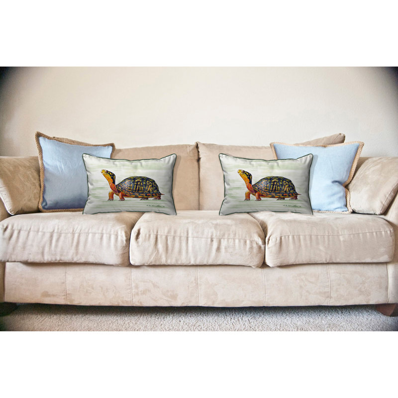 Happy Turtle Outdoor Rectangular Pillow Cover & Insert, Large