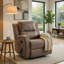 Fauteuil inclinable manuel, dossier capitonné, similicuir brun