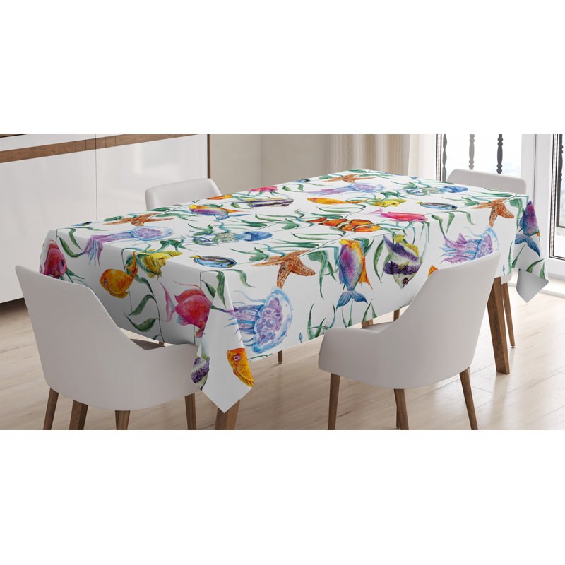 Jellyfish Geometric Tablecloth, 84" L x 60" W