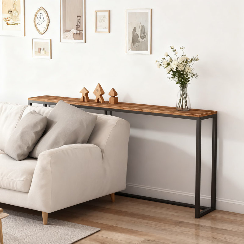 Table de canapé étroite avec prises de courant, console mince avec 6 prises CA et 4 ports USB, table de canapé derrière le salon, le vestibule, le couloir, le vestibule