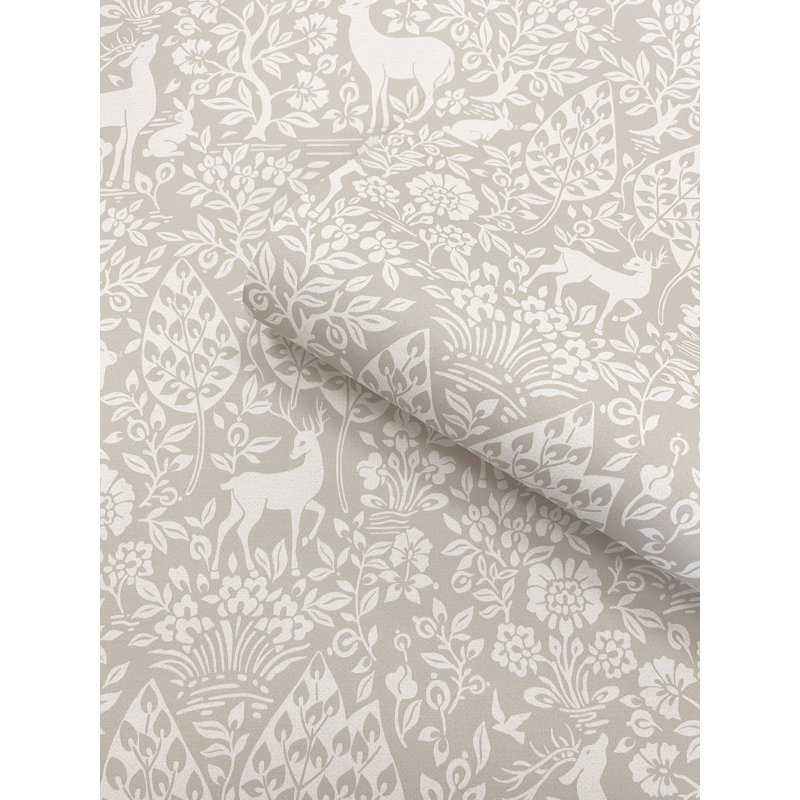 Papier peint texturé non tissé, non encollé, motif de forêt paisible taupe, 57 pieds carrés.